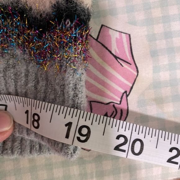 Anthropologie Oliver Sweater gray and pink zig zag Medium M - Picture 7 of 9